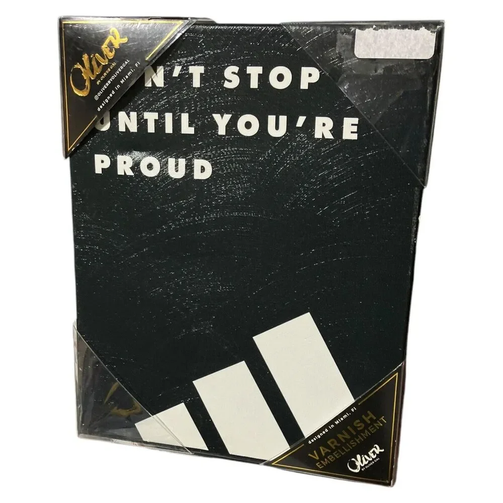 Oliver Gal Wall Art Sports Don’t Stop Athlete Motivational Team Never Give Up